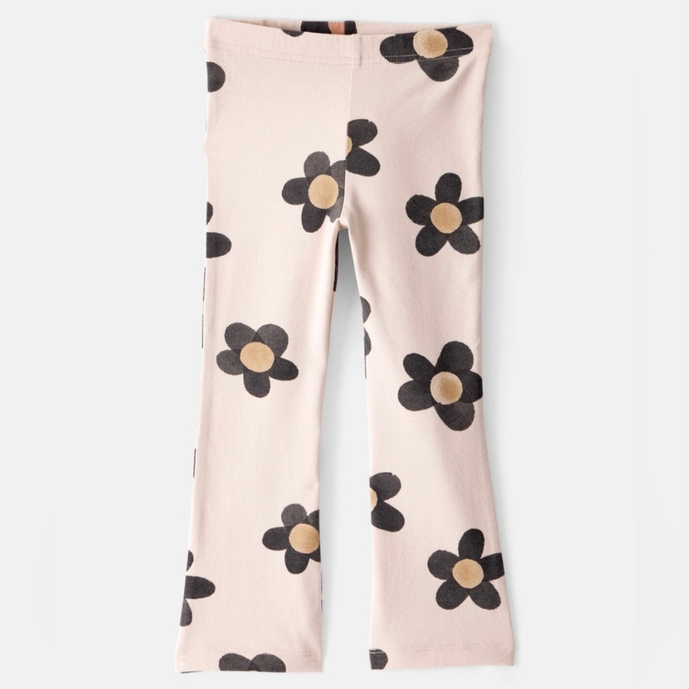 ⭐️⭐️5/$15. Carter's Kids Tan Floral Print Flared Leggings
